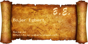 Bojer Egbert névjegykártya